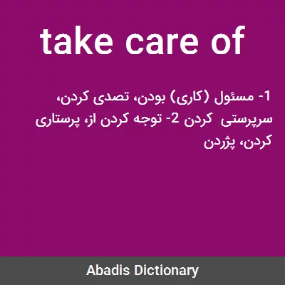 معنی take care of